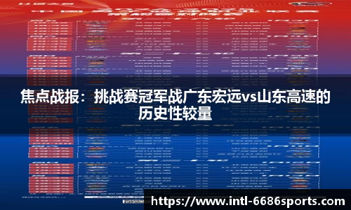焦点战报：挑战赛冠军战广东宏远vs山东高速的历史性较量